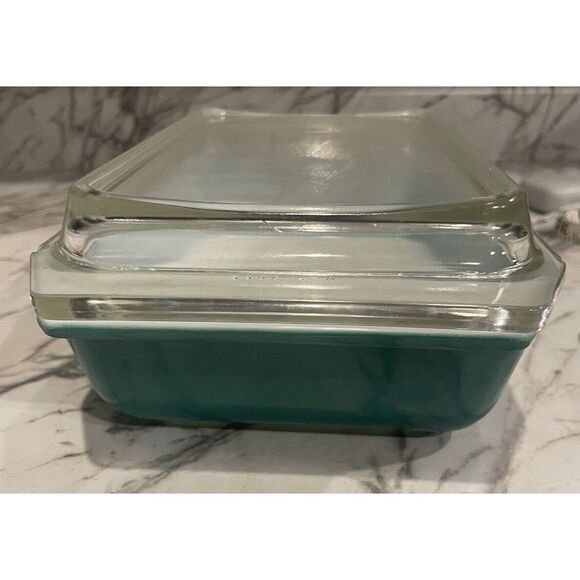 Vintage Promotional Pyrex 2 Qt  Emerald Wheat Casserole Dish 575-B With Lid - Picture 2 of 7